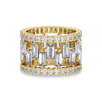 Lab Grown Diamond 6.65 Carat Baguette Grand Eternity Ring 14KW
