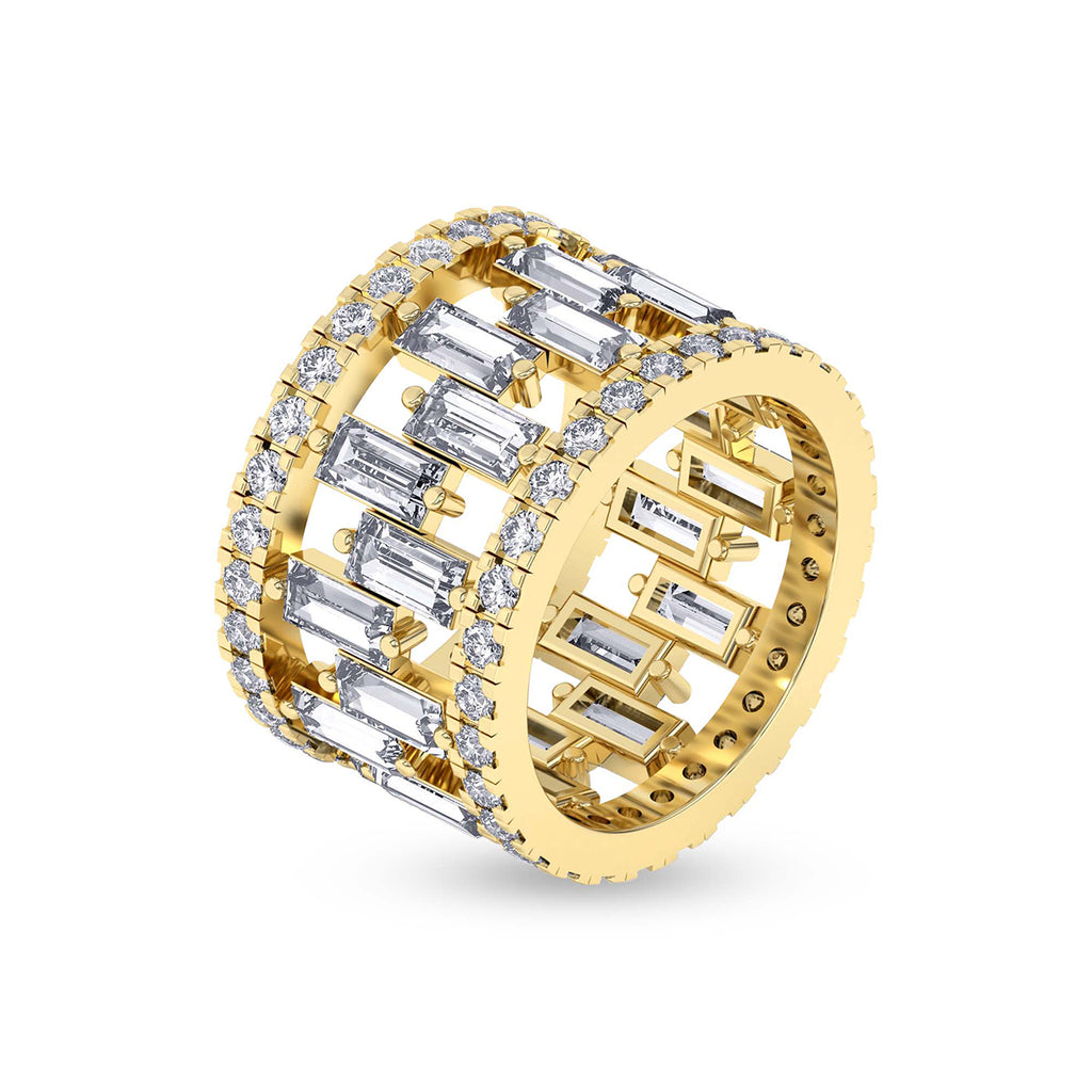 Lab Grown Diamond 6.65 Carat Baguette Grand Eternity Ring 14KW