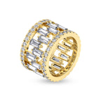 Lab Grown Diamond 6.65 Carat Baguette Grand Eternity Ring 14KW