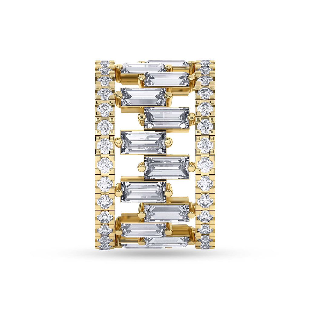 Lab Grown Diamond 6.65 Carat Baguette Grand Eternity Ring 14KW
