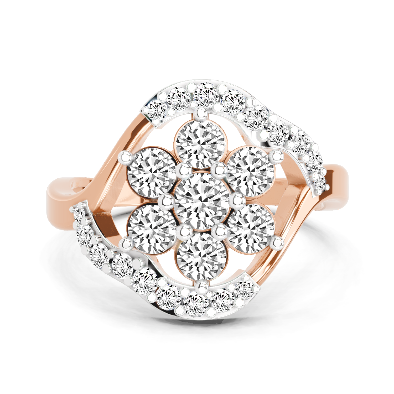 0.75 Carat Diamond Cluster Ring
