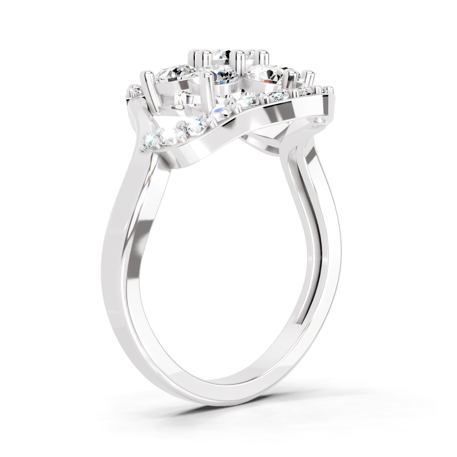 0.75 Carat Diamond Cluster Ring