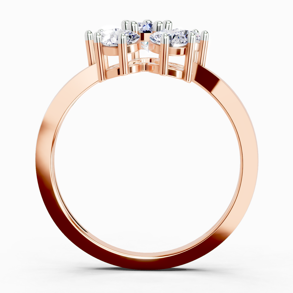 0.66 Carat Flower Diamond Ring