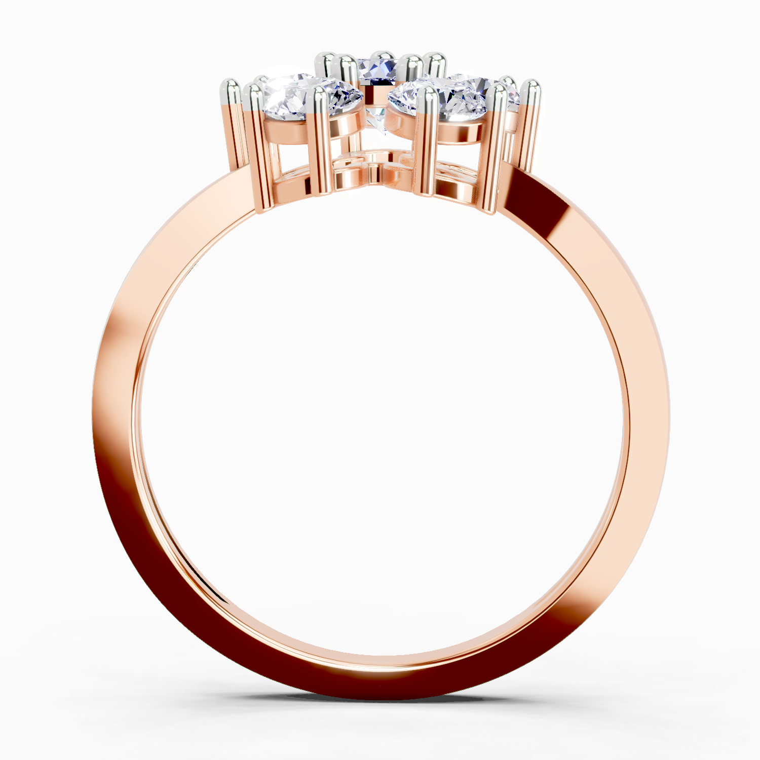 0.66 Carat Flower Diamond Ring
