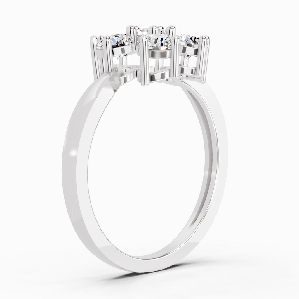 0.66 Carat Flower Diamond Ring