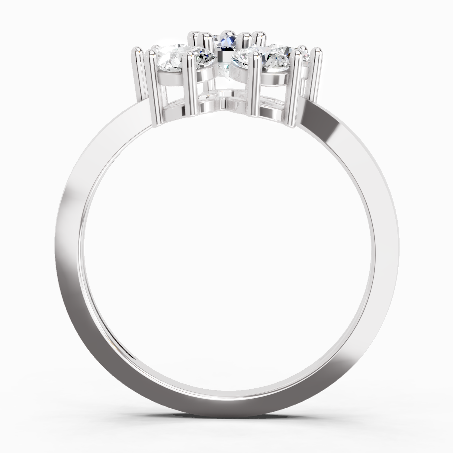 0.66 Carat Flower Diamond Ring