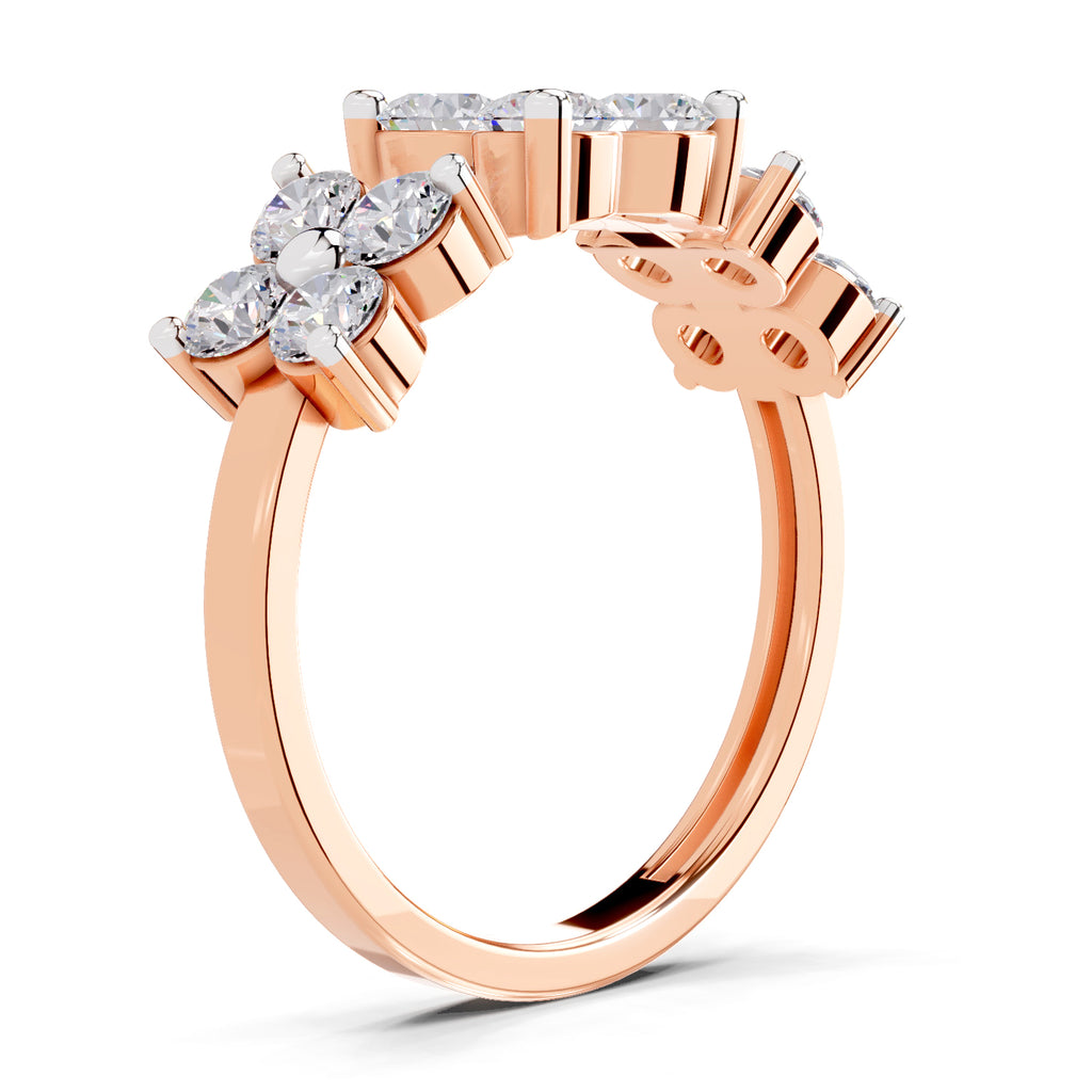 0.73 Carat Floral Diamond Ring