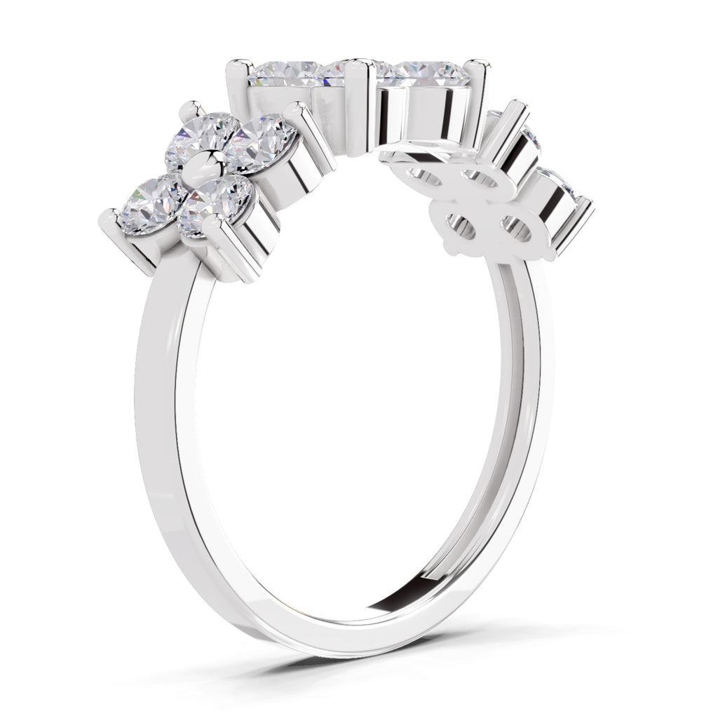 0.73 Carat Floral Diamond Ring