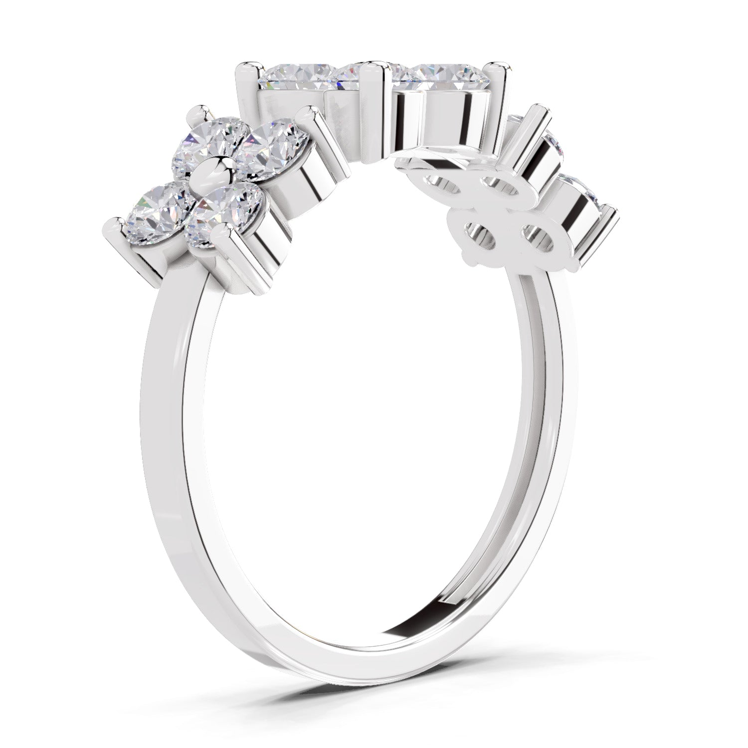 0.73 Carat Floral Diamond Ring