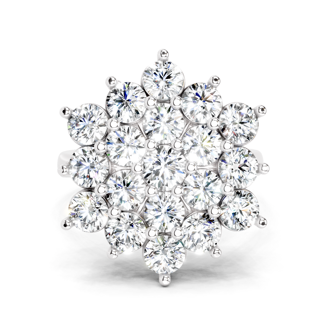 3.18 Carat Flower Diamond Ring