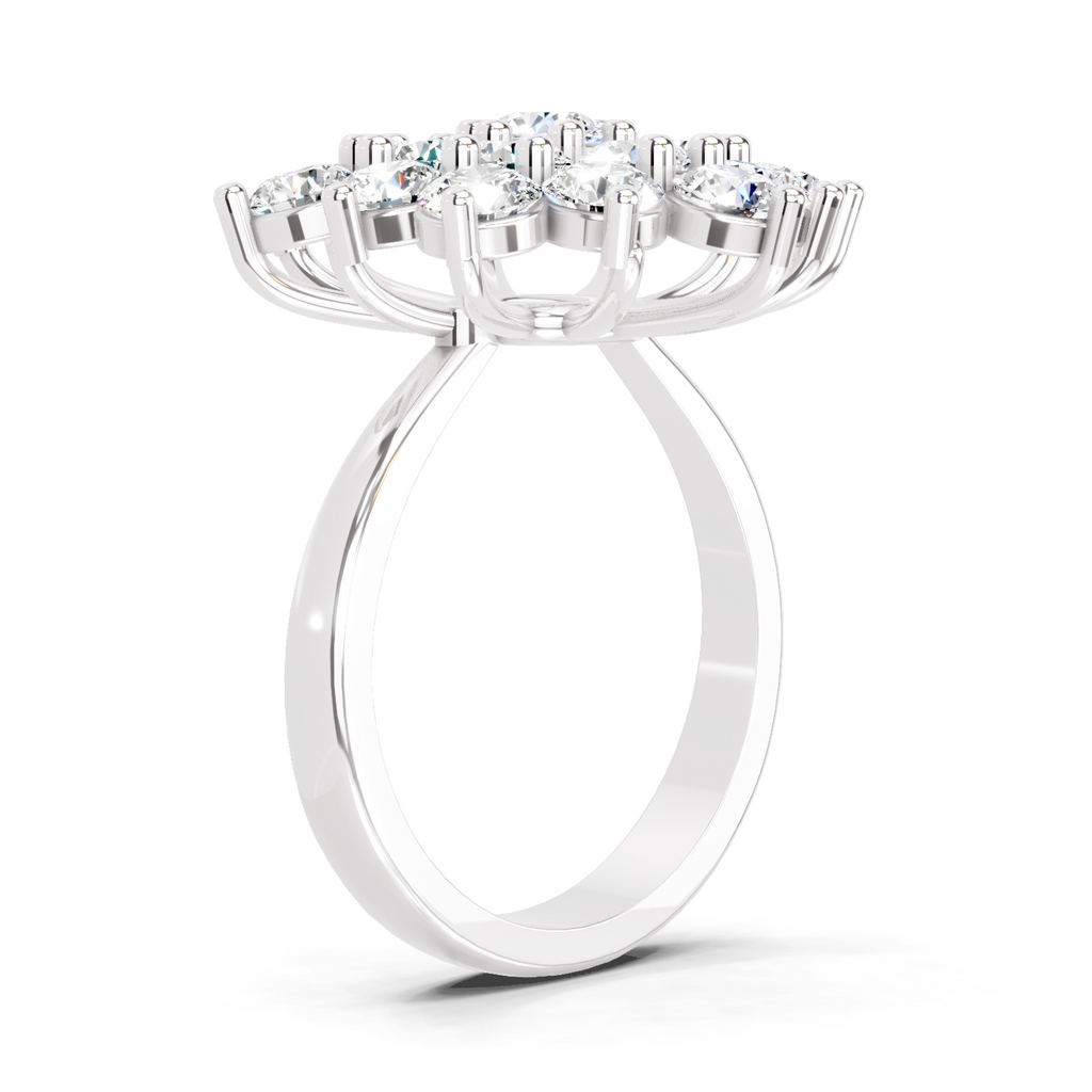 3.18 Carat Flower Diamond Ring