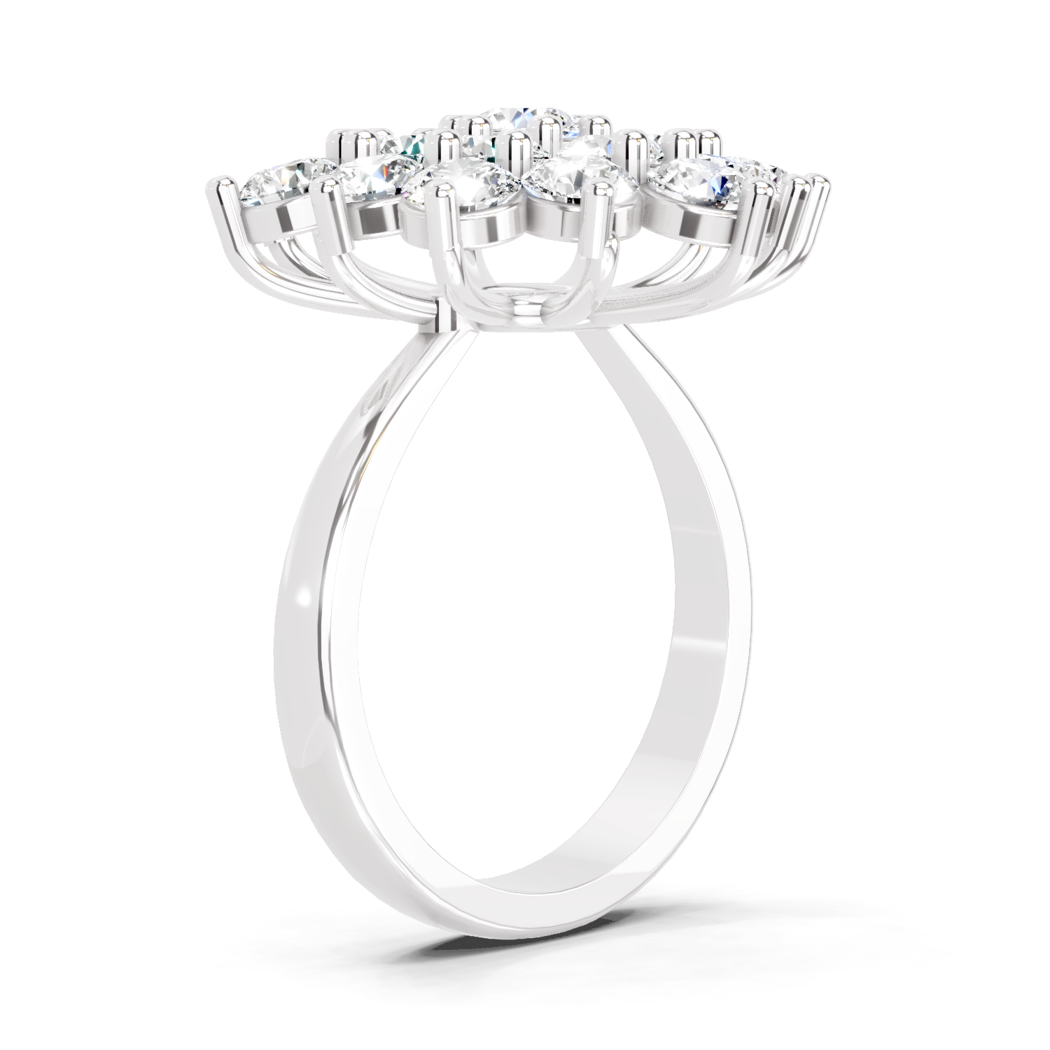 3.18 Carat Flower Diamond Ring