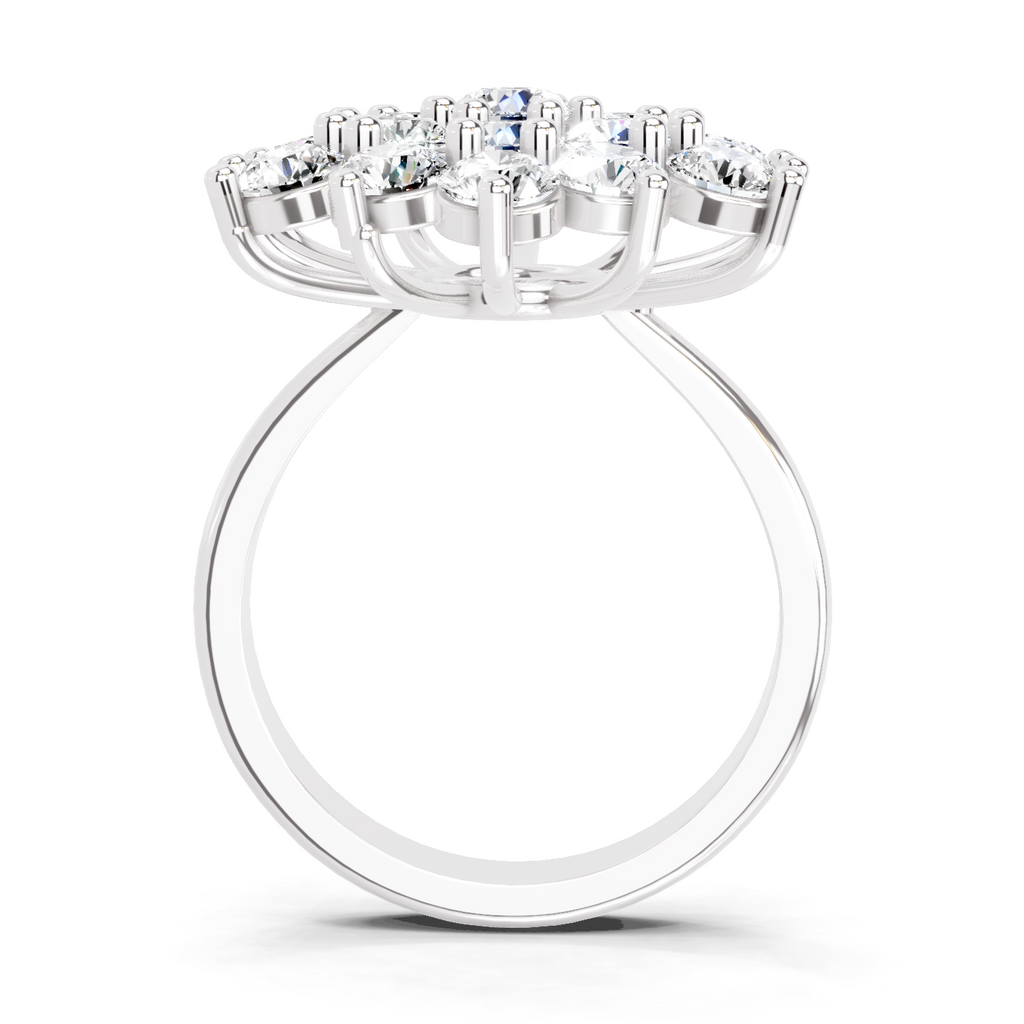 3.18 Carat Flower Diamond Ring