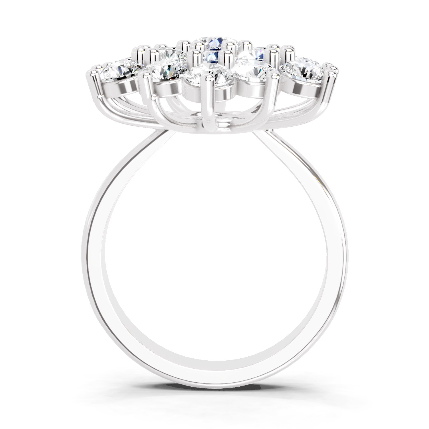 3.18 Carat Flower Diamond Ring