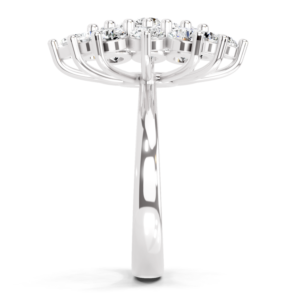 3.18 Carat Flower Diamond Ring