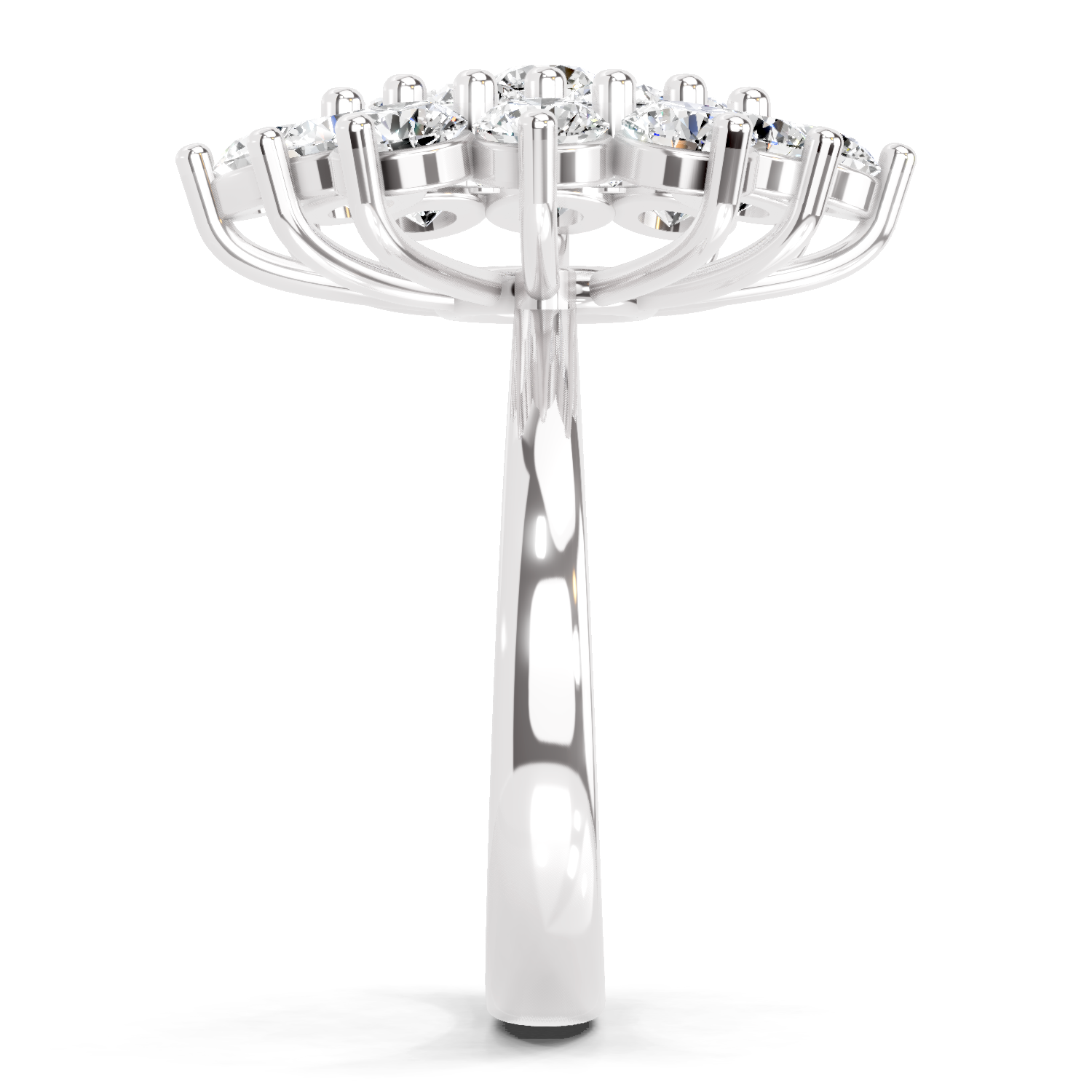 3.18 Carat Flower Diamond Ring