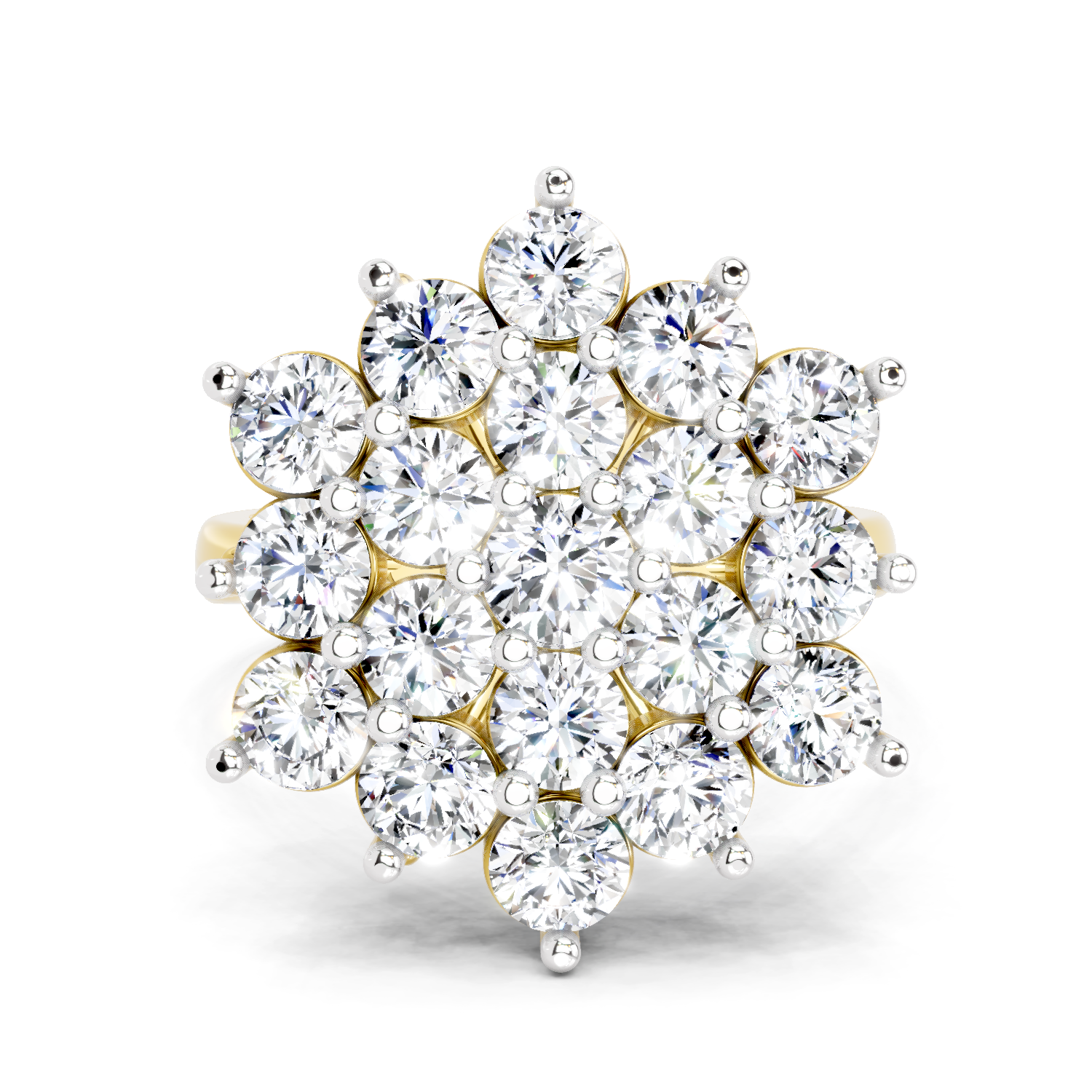 3.18 Carat Flower Diamond Ring