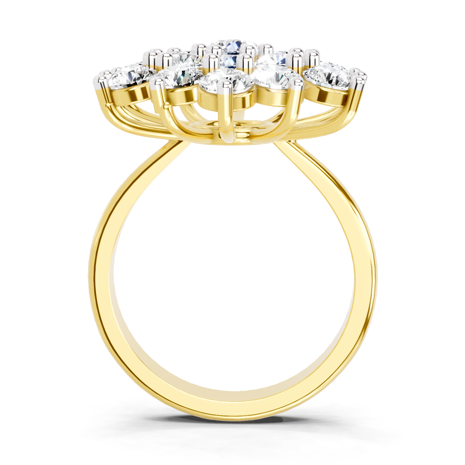 3.18 Carat Flower Diamond Ring