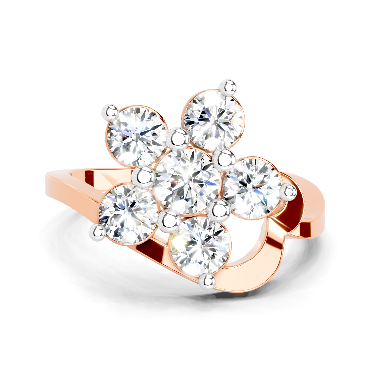 3.18 Carat Flower Diamond Ring
