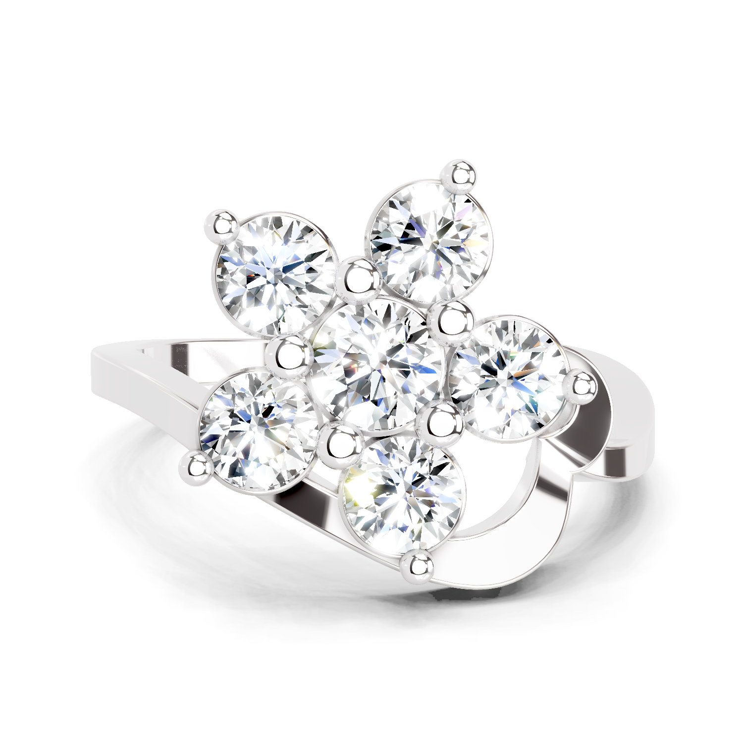 1.55 Carat Floral Diamond Ring