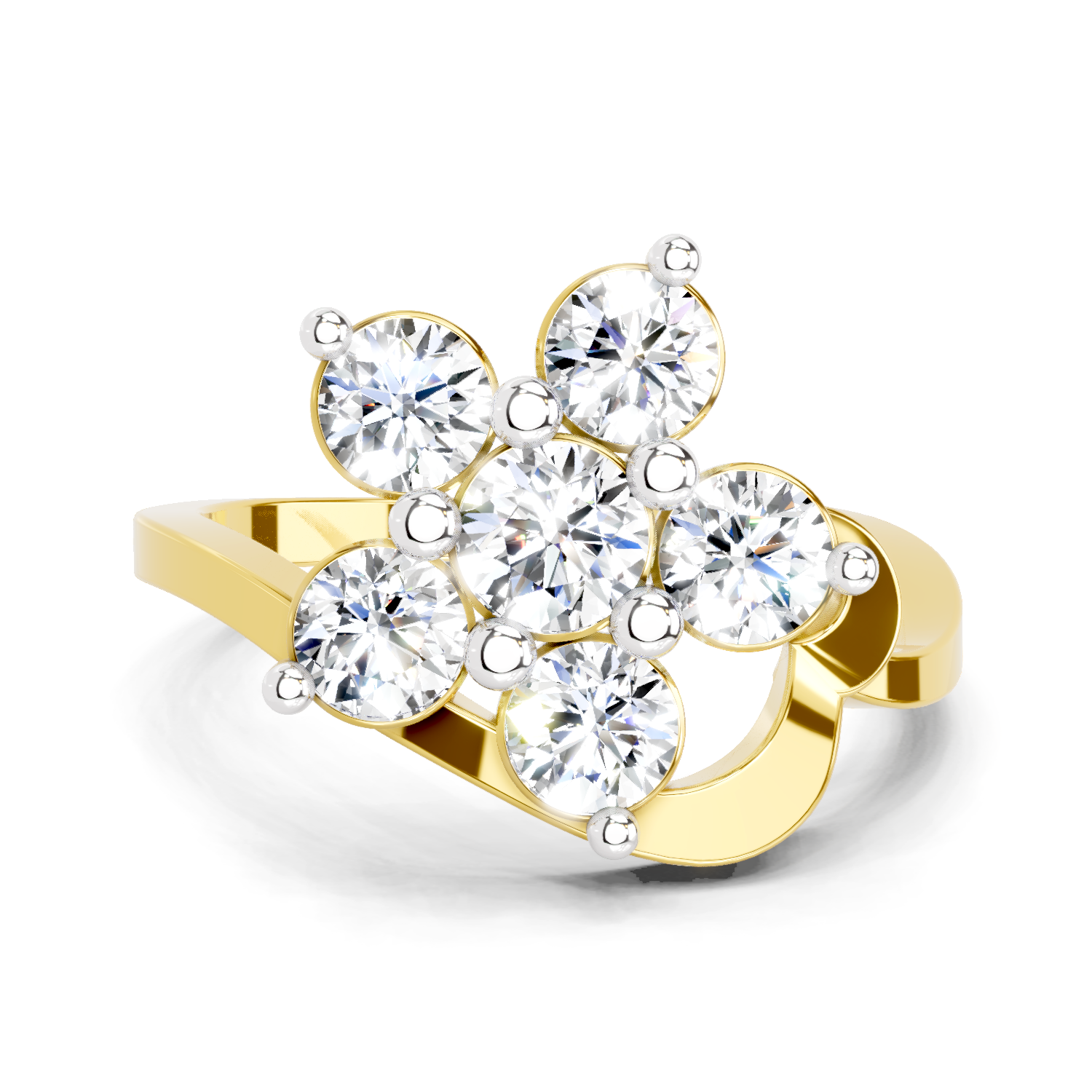 1.55 Carat Floral Diamond Ring