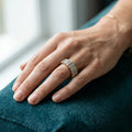 Lab Grown Diamond 4.93 Carat Emerald & Princess Cut Ring 14KW