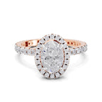 1.66 Carat Oval Shape Halo Engagement Ring
