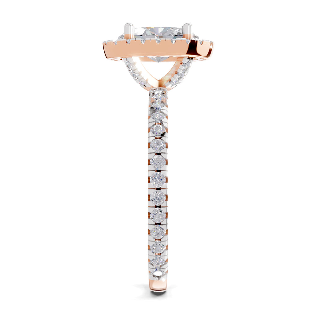 1.66 Carat Oval Shape Halo Engagement Ring