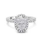 1.66 Carat Oval Shape Halo Engagement Ring
