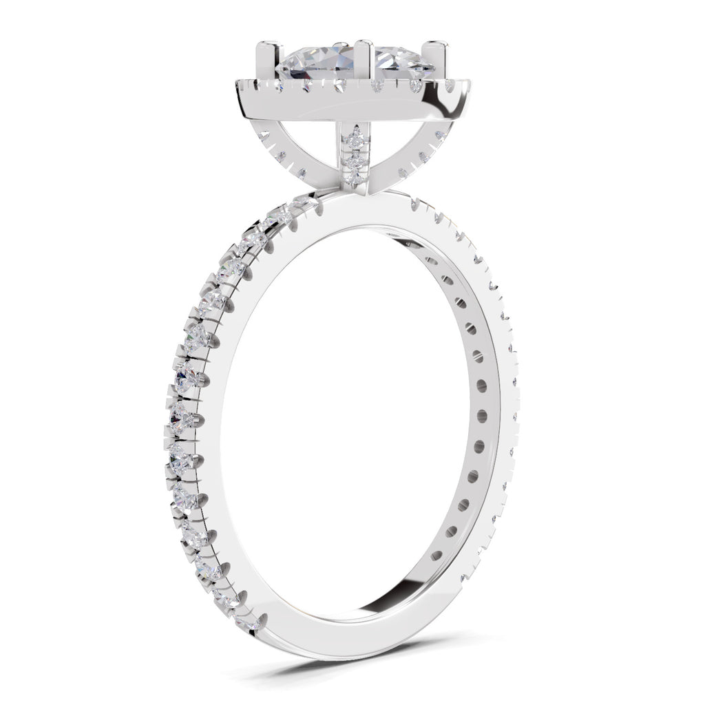 1.66 Carat Oval Shape Halo Engagement Ring