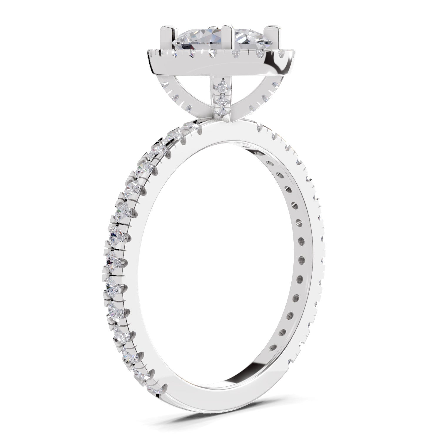 1.66 Carat Oval Shape Halo Engagement Ring