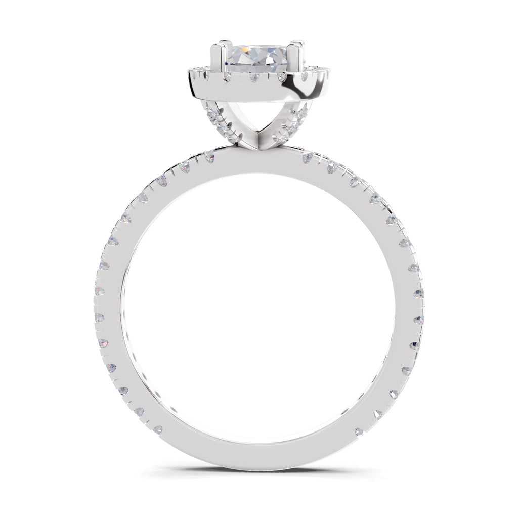 1.66 Carat Oval Shape Halo Engagement Ring