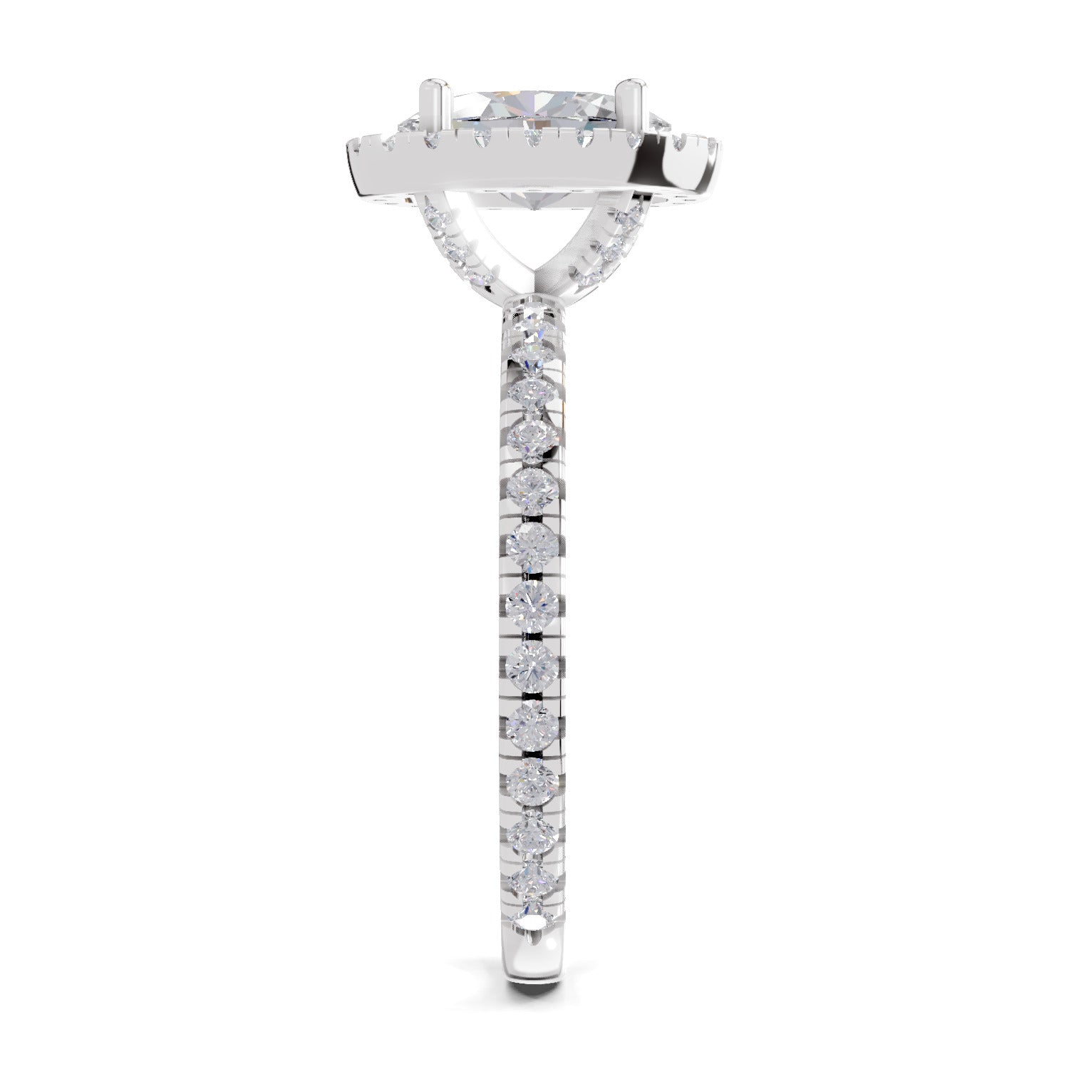 1.66 Carat Oval Shape Halo Engagement Ring
