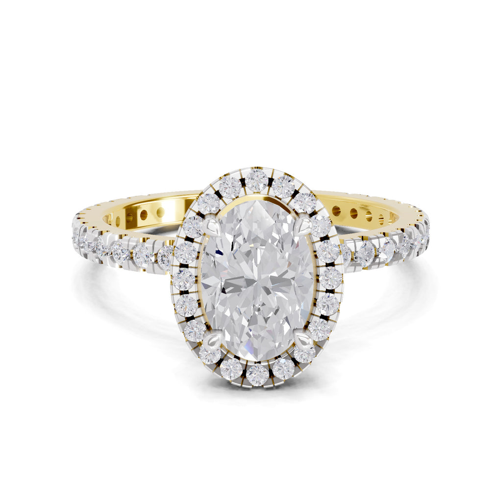 1.66 Carat Oval Shape Halo Engagement Ring