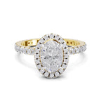 1.66 Carat Oval Shape Halo Engagement Ring