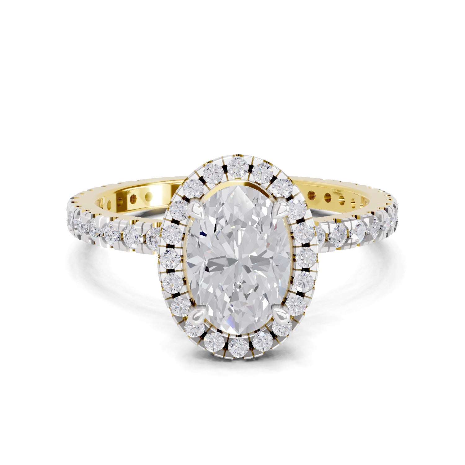 1.66 Carat Oval Shape Halo Engagement Ring