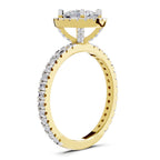 1.66 Carat Oval Shape Halo Engagement Ring