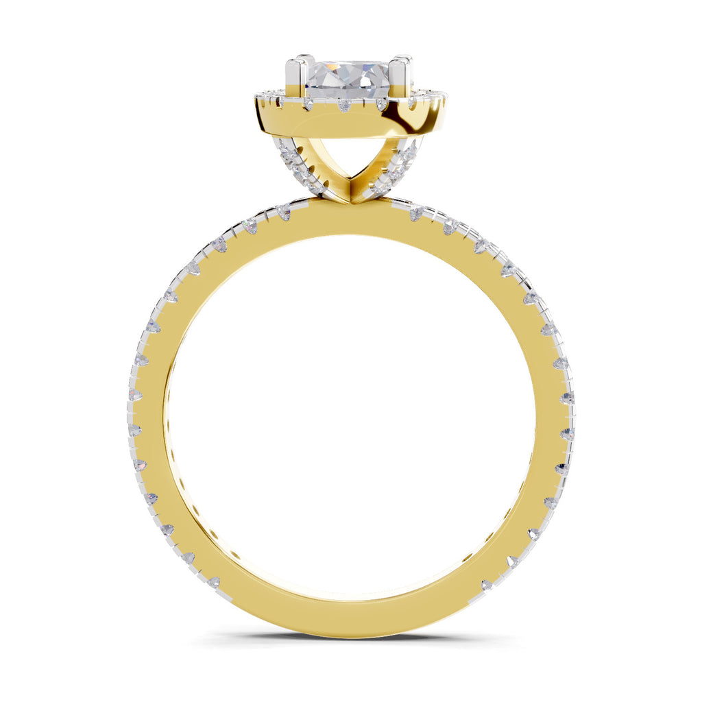 1.66 Carat Oval Shape Halo Engagement Ring
