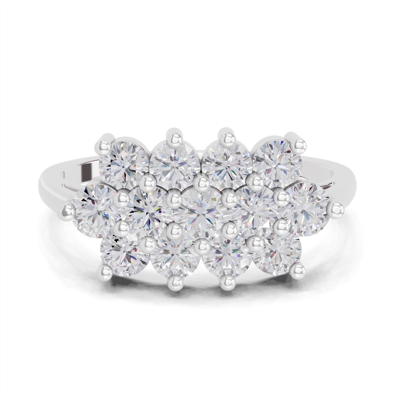 1.02 Carat Diamond Cluster Bloom Promise Engagement Ring