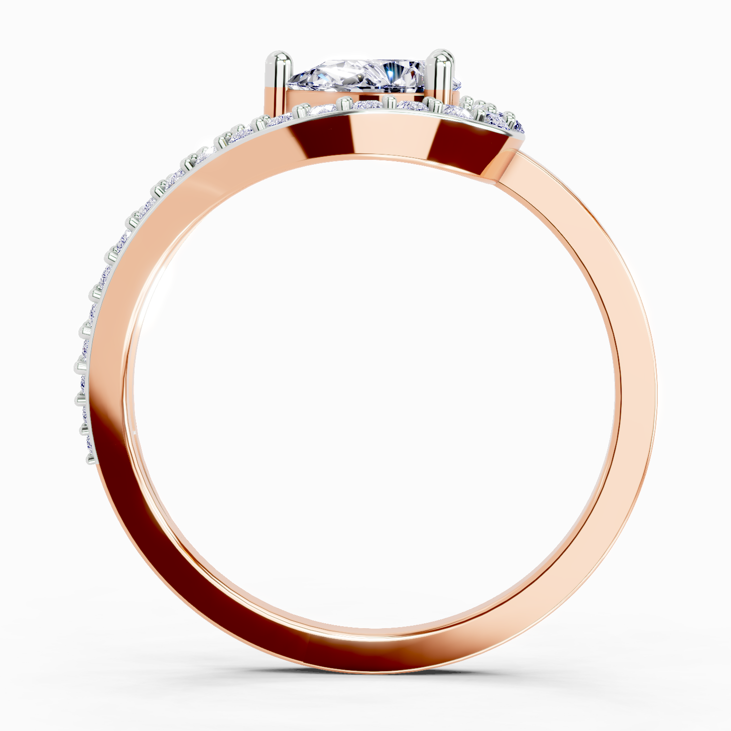 0.72 Carat Pearluxe Halo Promise Engagement Ring