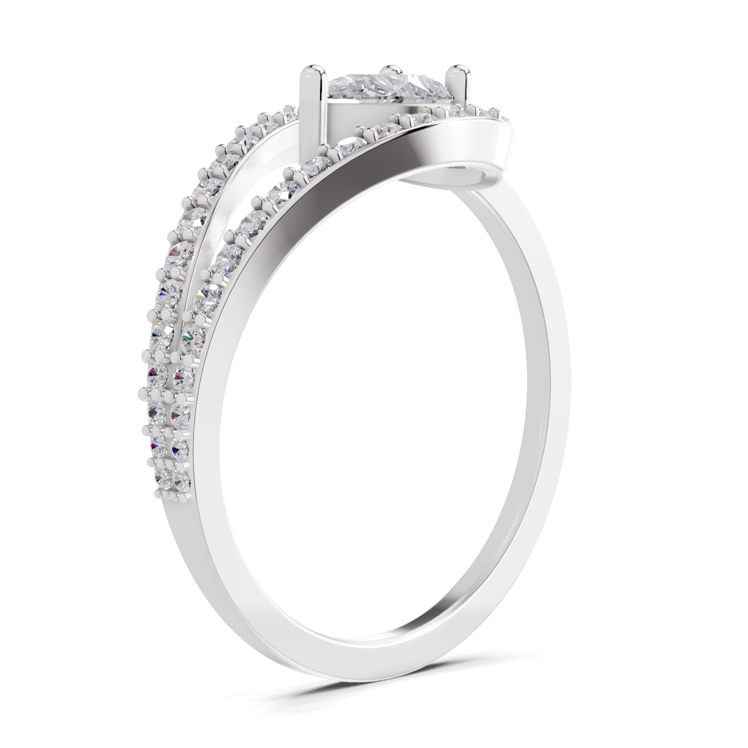 0.72 Carat Pearluxe Halo Promise Engagement Ring