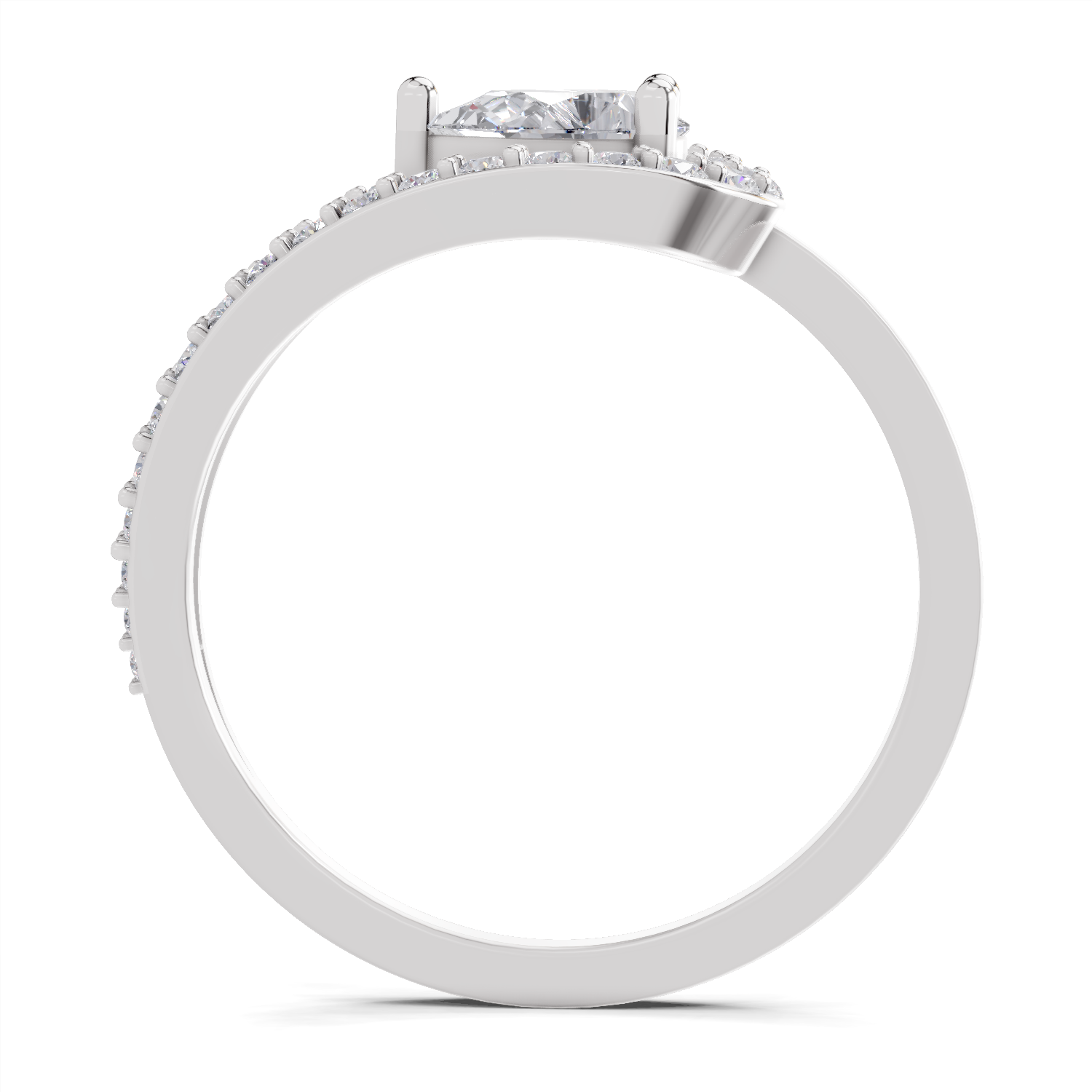 0.72 Carat Pearluxe Halo Promise Engagement Ring