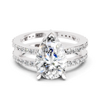 3.98 Carat Pear Shape Diamond Engagement Ring