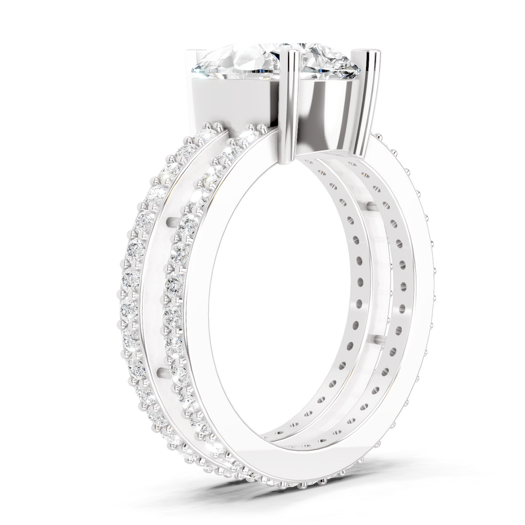 3.98 Carat Pear Shape Diamond Engagement Ring