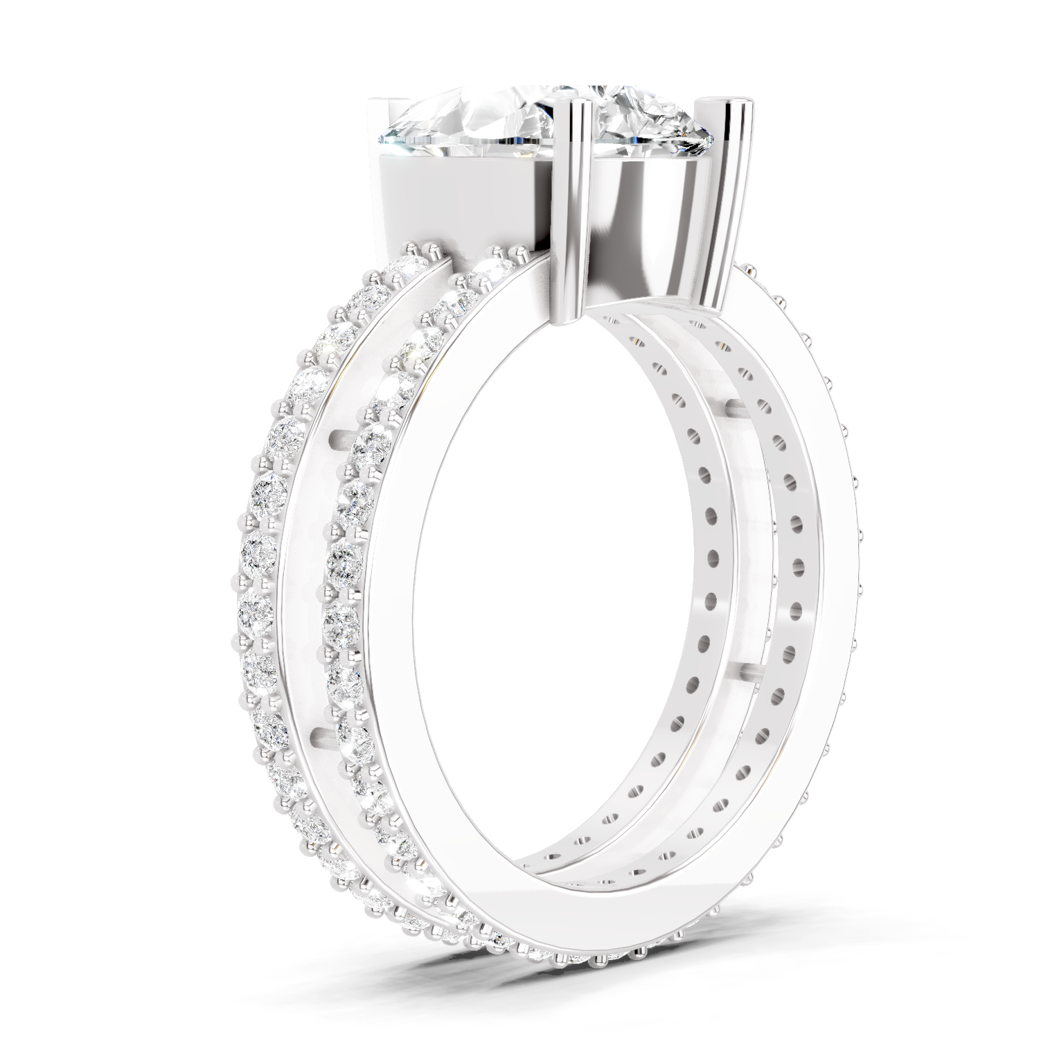 3.98 Carat Pear Shape Diamond Engagement Ring
