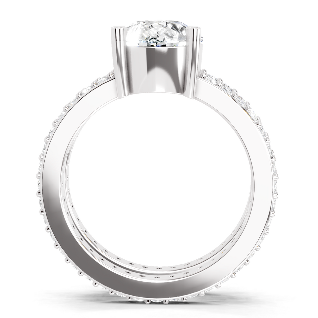 3.98 Carat Pear Shape Diamond Engagement Ring