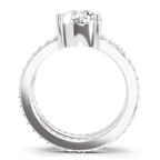 3.98 Carat Pear Shape Diamond Engagement Ring