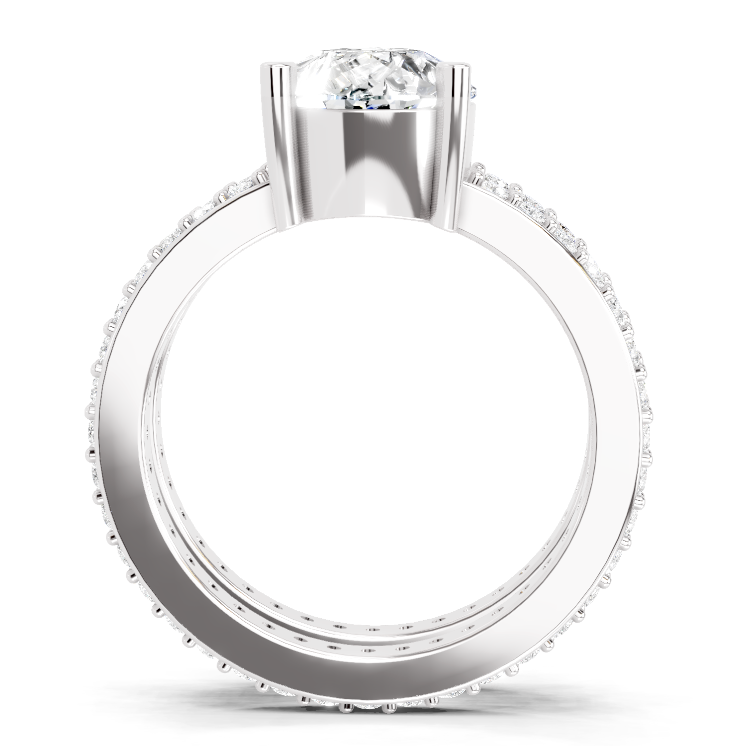 3.98 Carat Pear Shape Diamond Engagement Ring