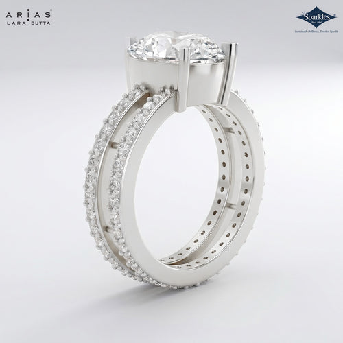 Arias by Lara Dutta Shimmering Pear Diamond Ring