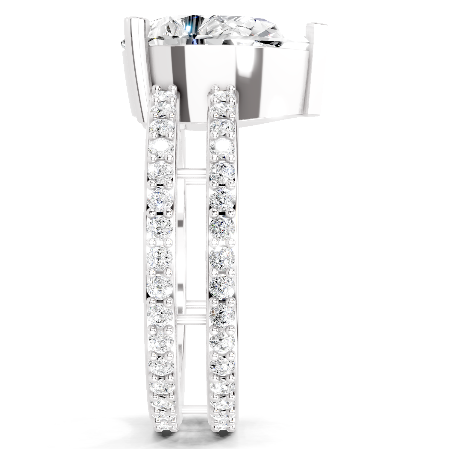 3.98 Carat Pear Shape Diamond Engagement Ring
